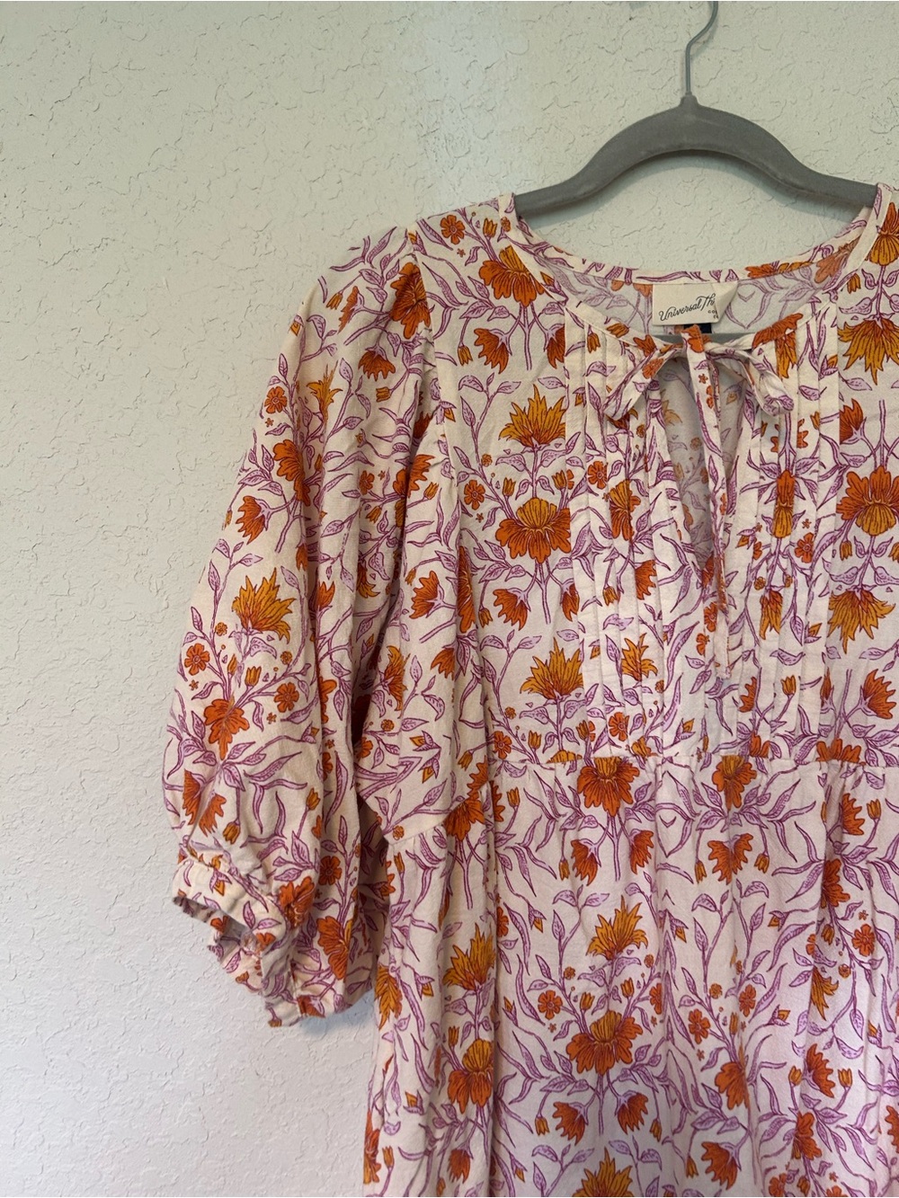 Universal Thread Boho Floral Mini Dress Size XL but fits like a L Puff Sleeve - Picture 3 of 8